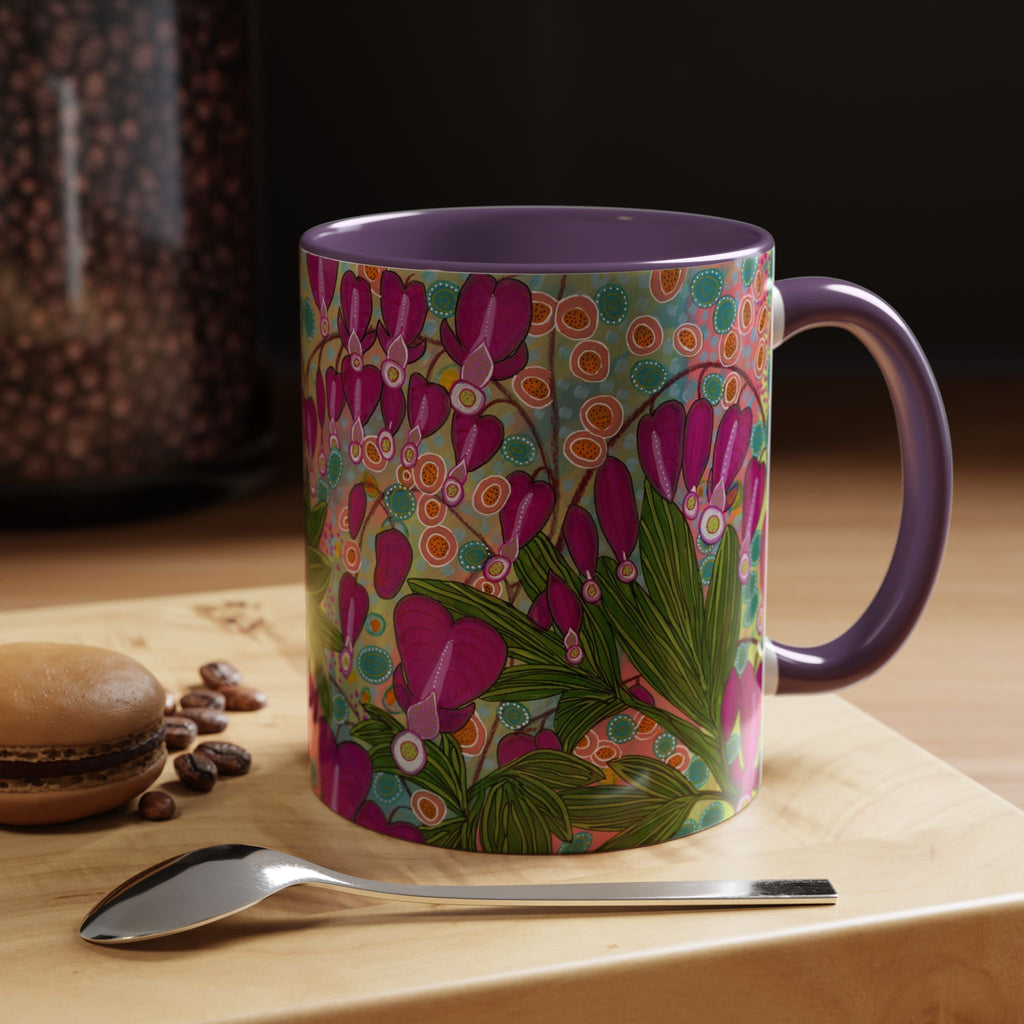 Bleeding Hearts Ceramic Mug - Original Botanical Abstract Art Print