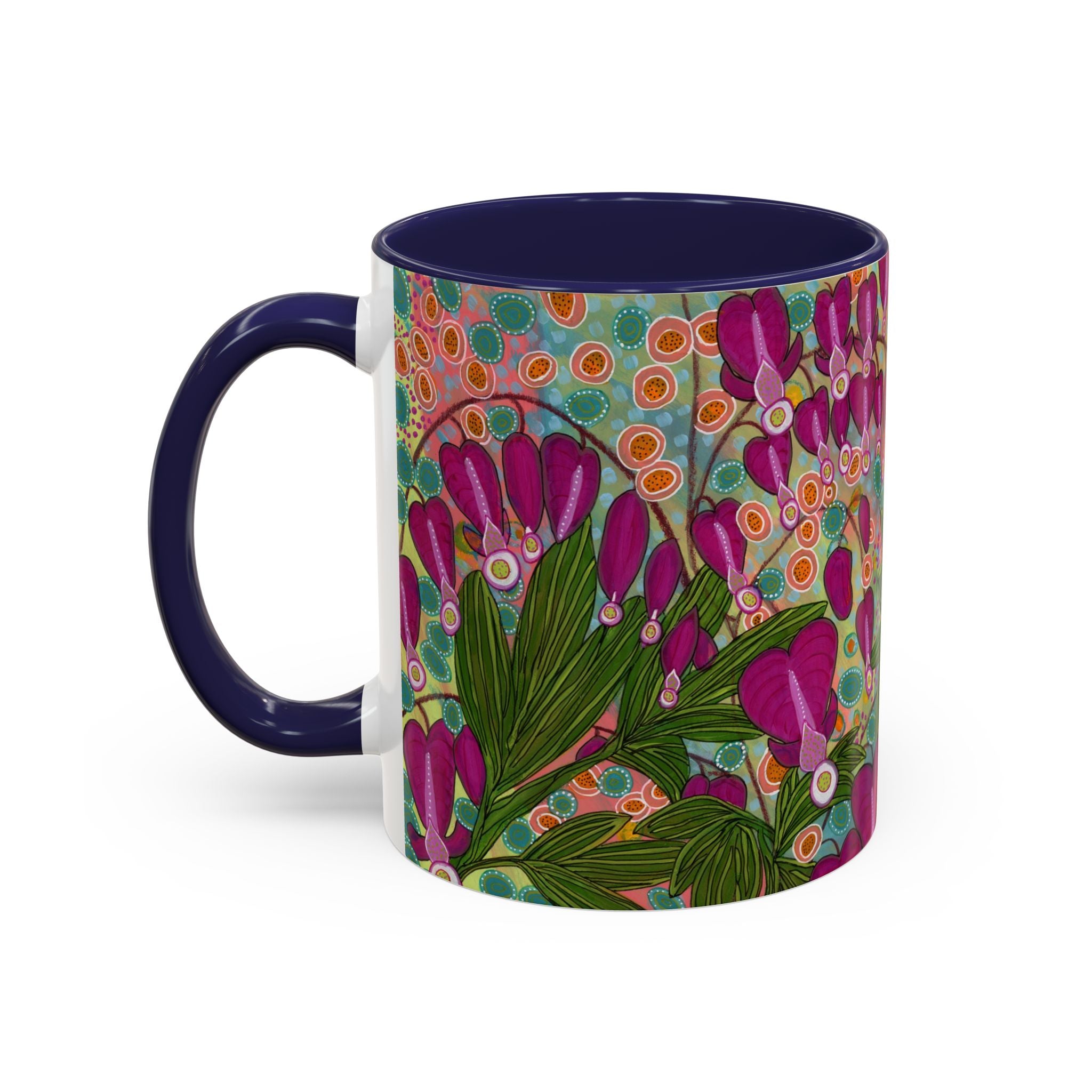 Bleeding Hearts Ceramic Mug - Original Botanical Abstract Art Print