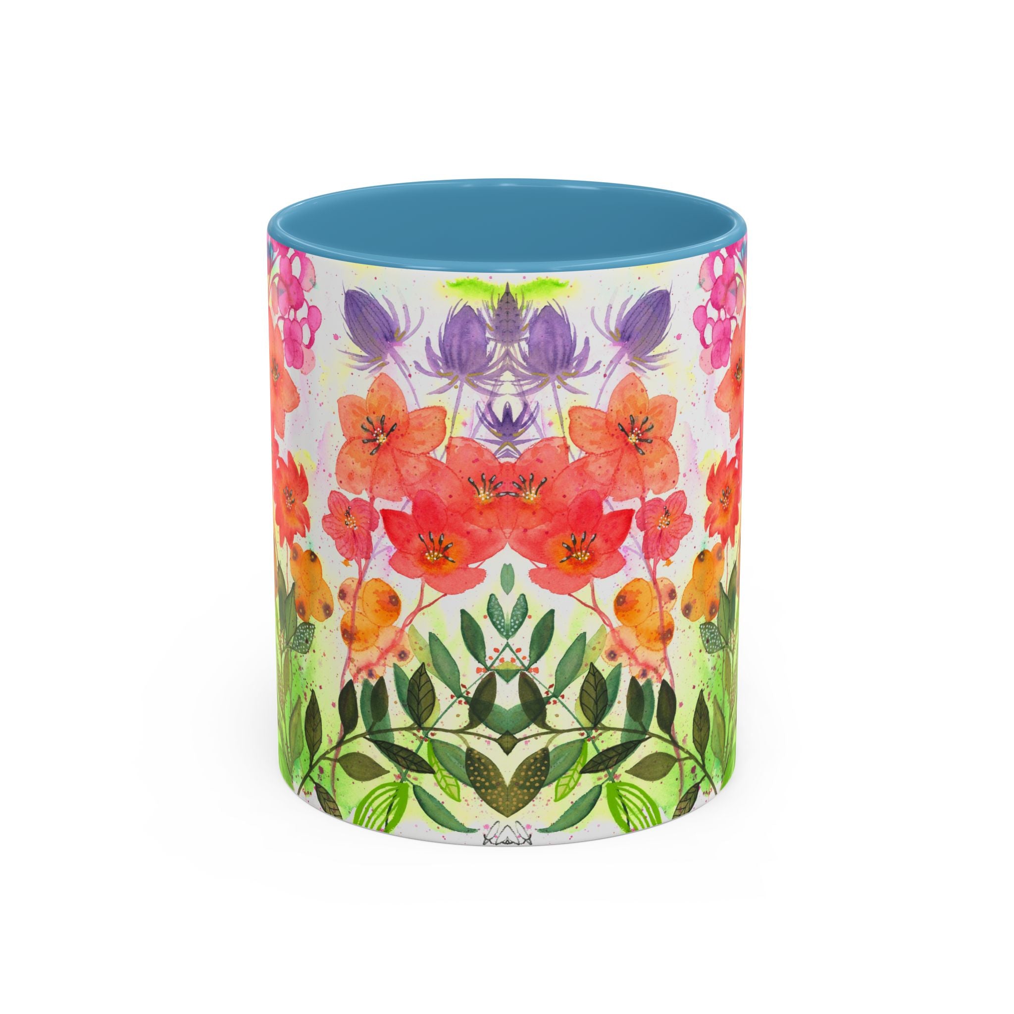 Summer Floral Coffee Mug, Watercolor Botanical Tea Cup, Bright Everyday Mug
