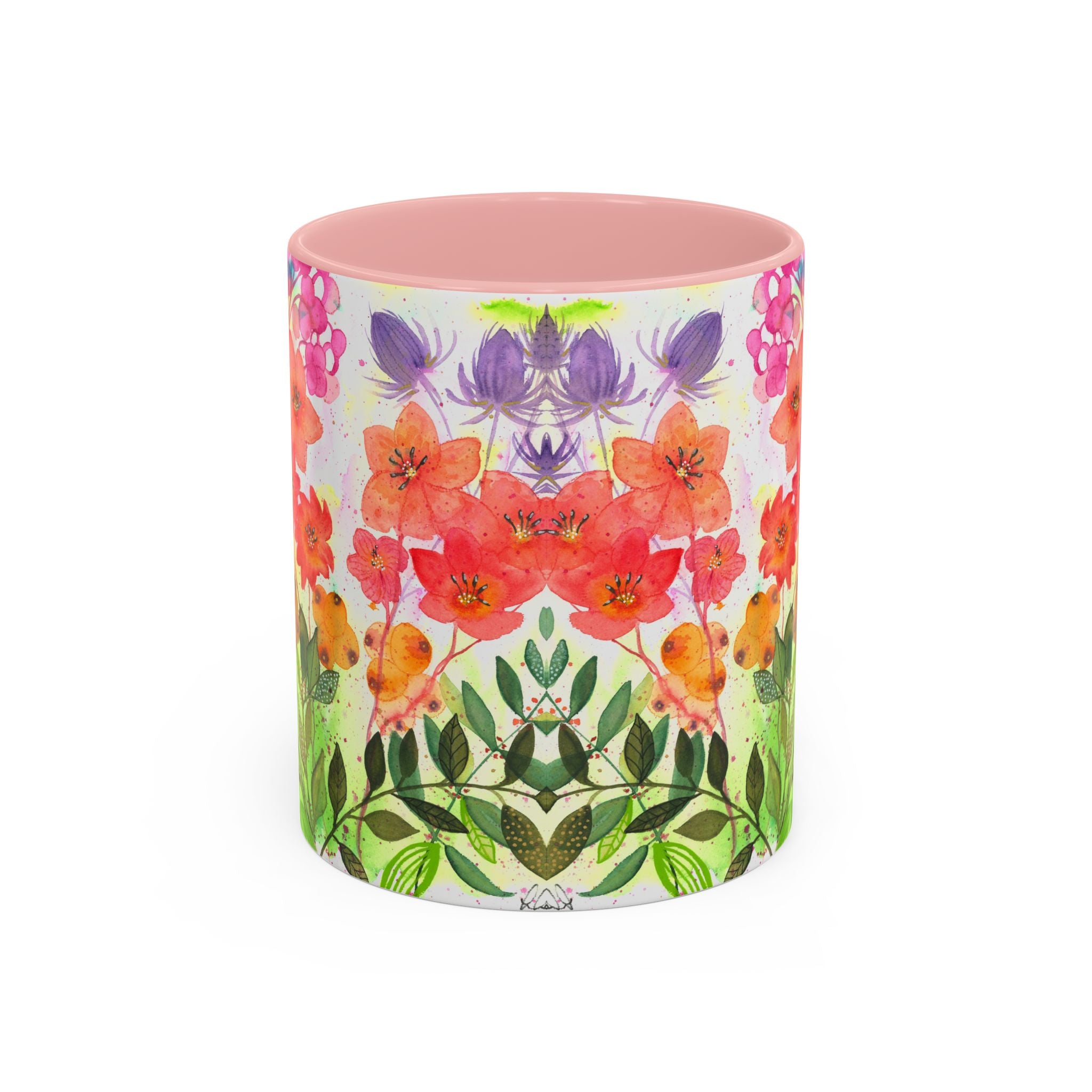 Summer Floral Coffee Mug, Watercolor Botanical Tea Cup, Bright Everyday Mug