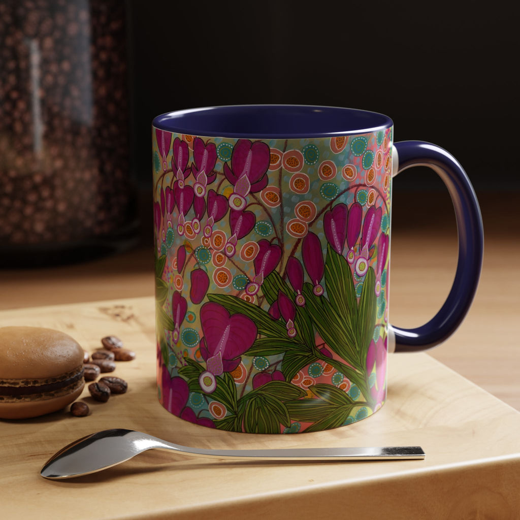 Bleeding Hearts Ceramic Mug - Original Botanical Abstract Art Print