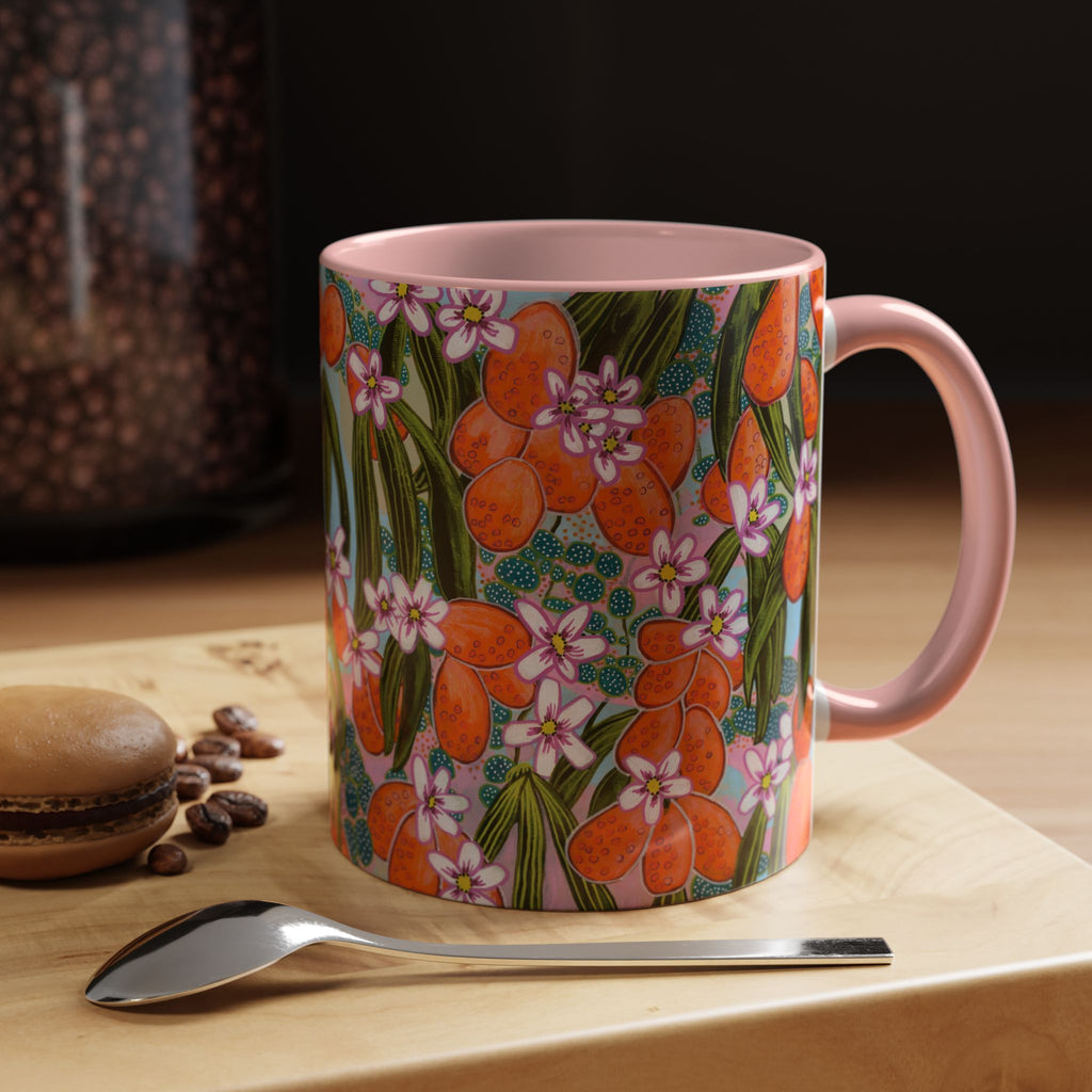 Orange Blossom Ceramic Mug - Original Abstract Botanical Art Print