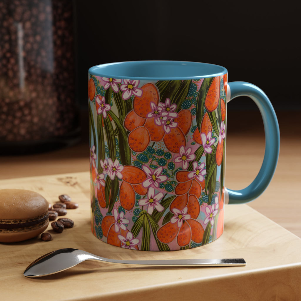 Orange Blossom Ceramic Mug - Original Abstract Botanical Art Print