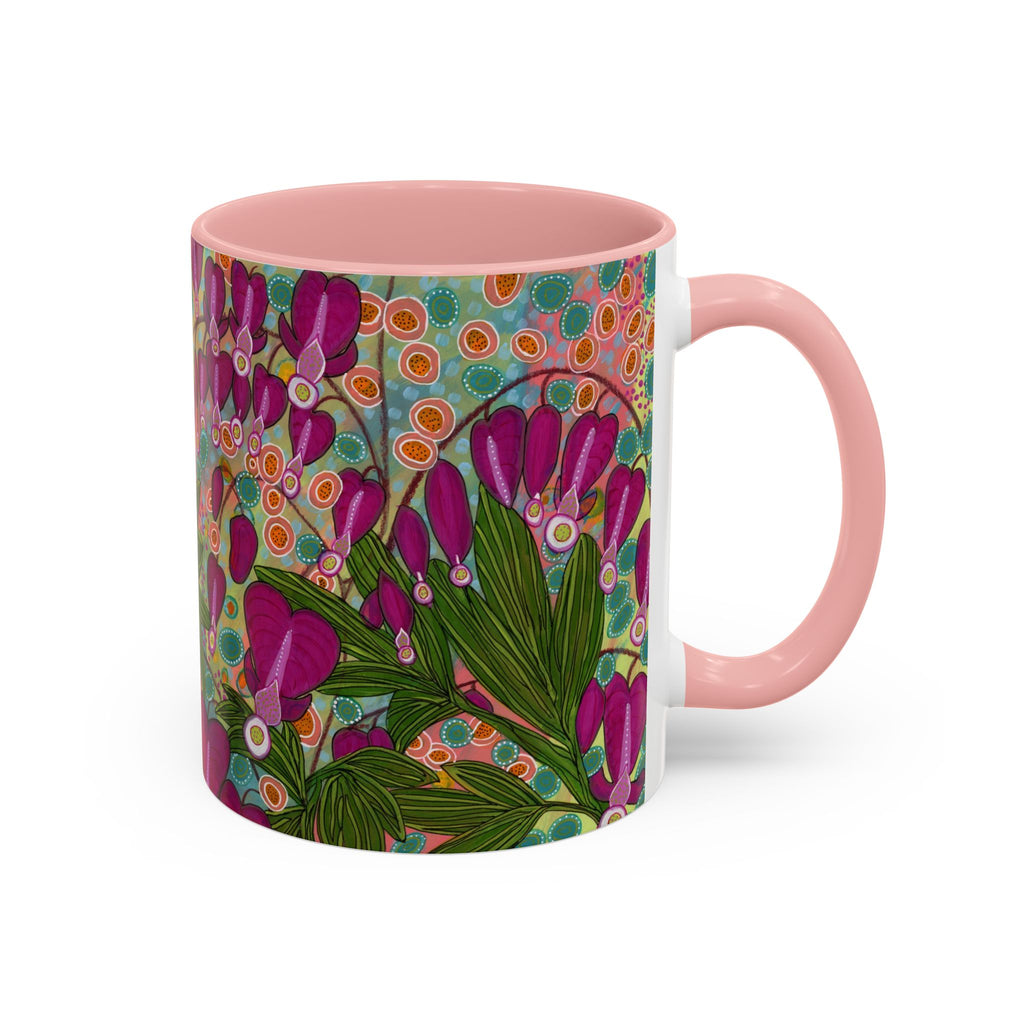 Bleeding Hearts Ceramic Mug - Original Botanical Abstract Art Print