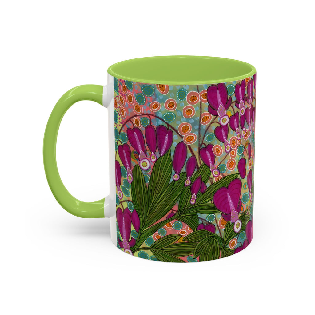 Bleeding Hearts Ceramic Mug - Original Botanical Abstract Art Print