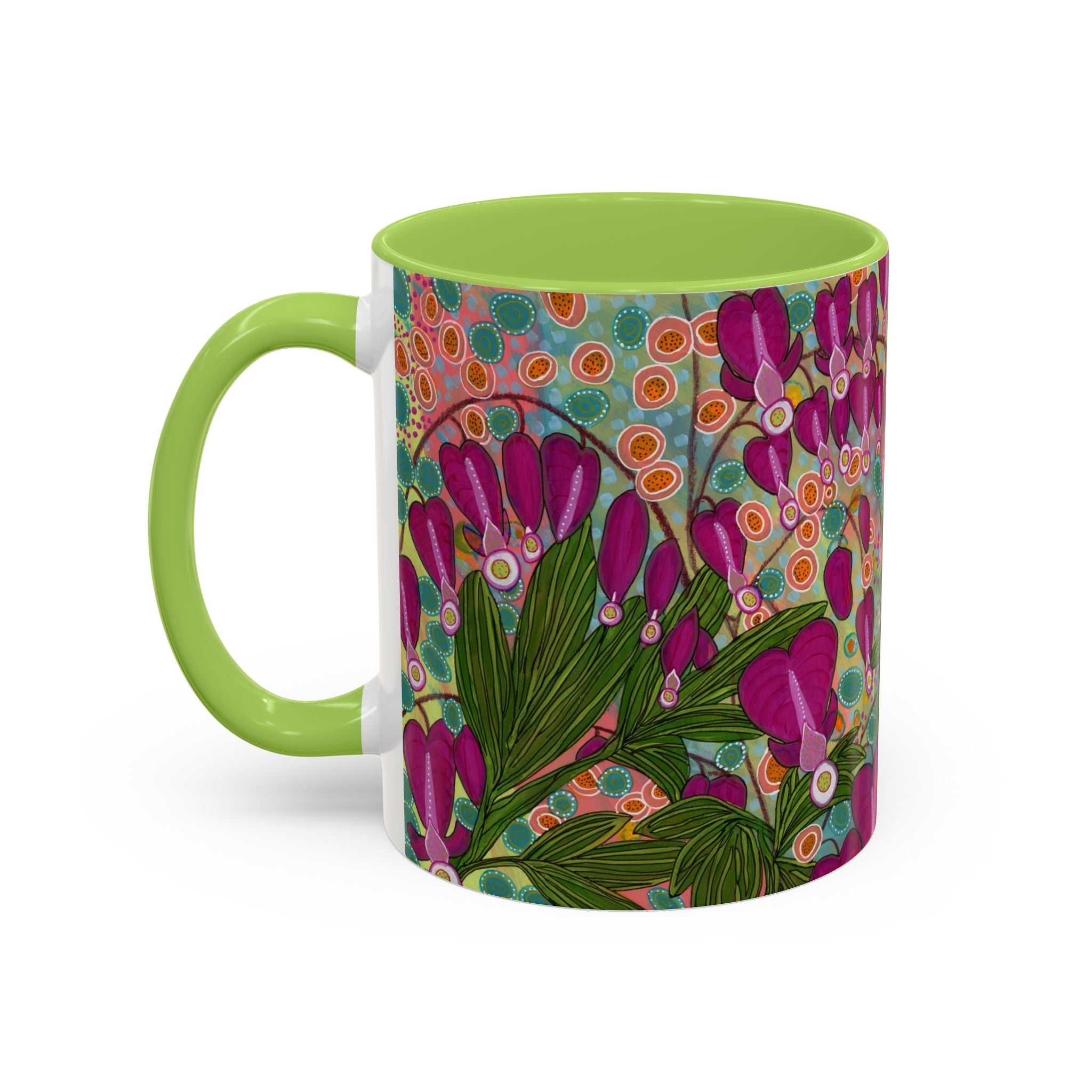 Bleeding Hearts Ceramic Mug - Original Botanical Abstract Art Print