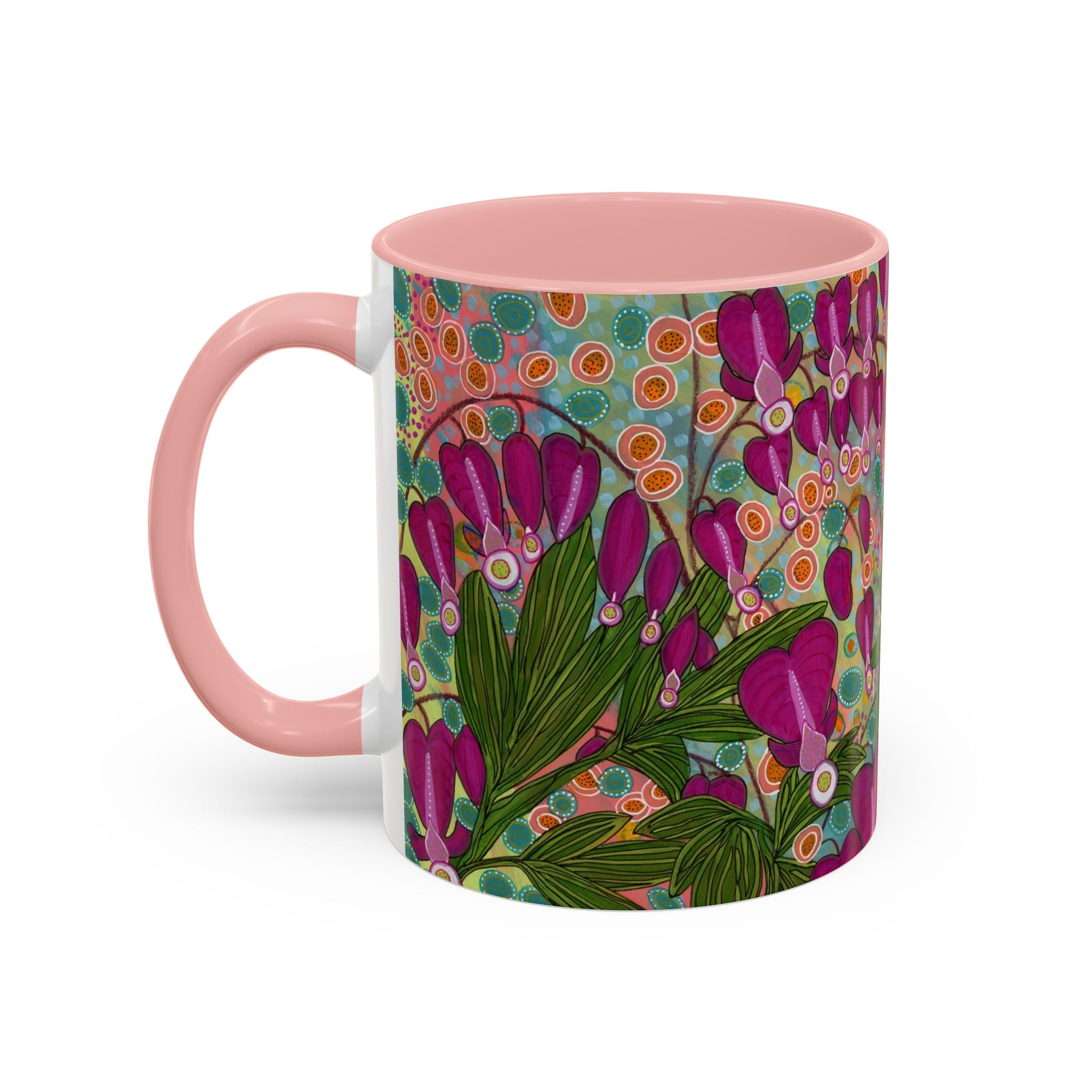 Bleeding Hearts Ceramic Mug - Original Botanical Abstract Art Print