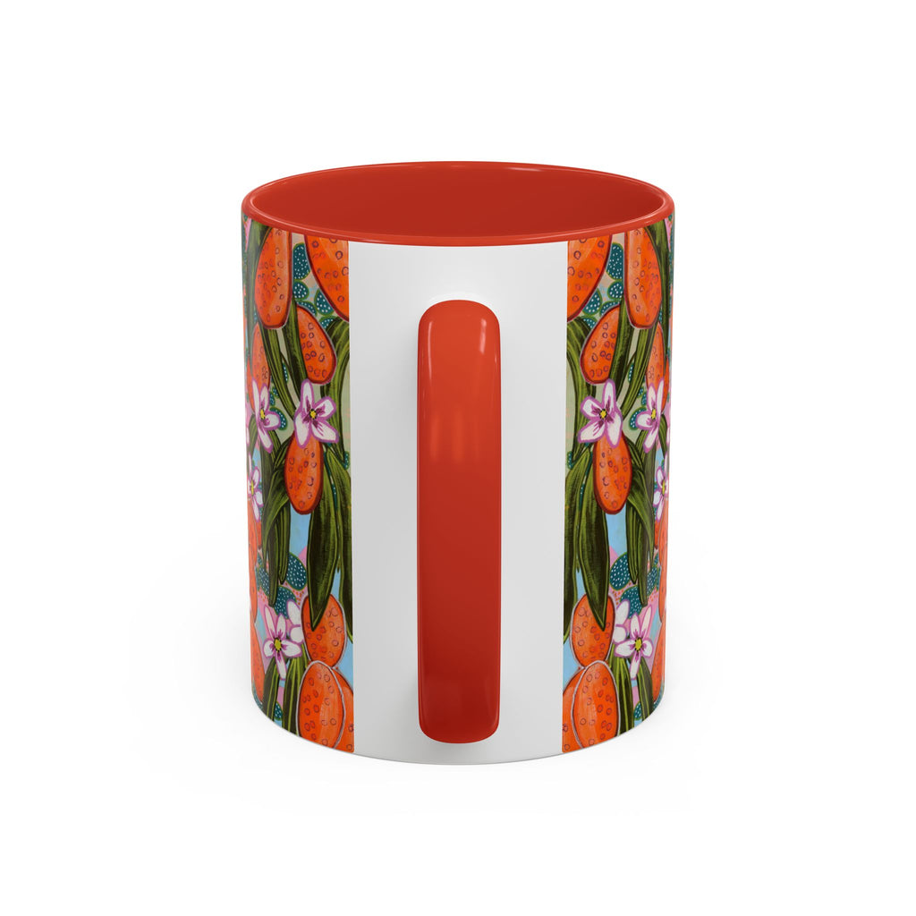 Orange Blossom Ceramic Mug - Original Abstract Botanical Art Print