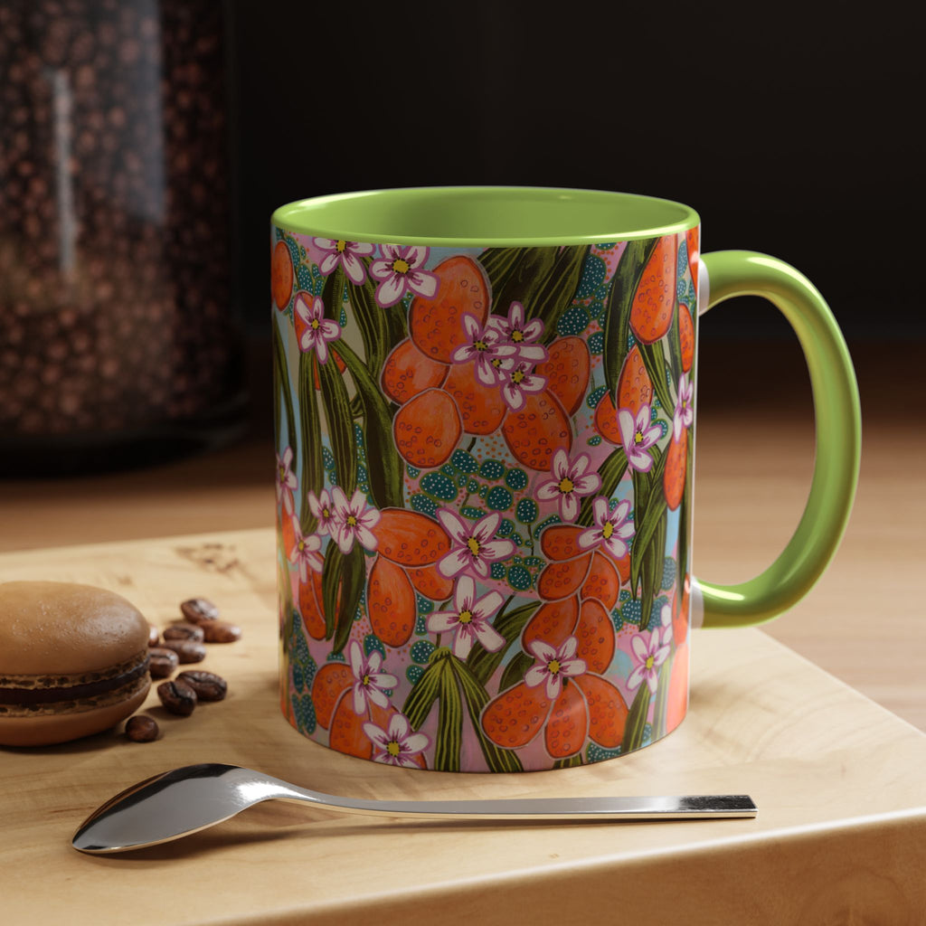 Orange Blossom Ceramic Mug - Original Abstract Botanical Art Print