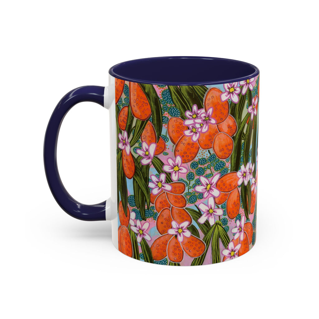 Orange Blossom Ceramic Mug - Original Abstract Botanical Art Print