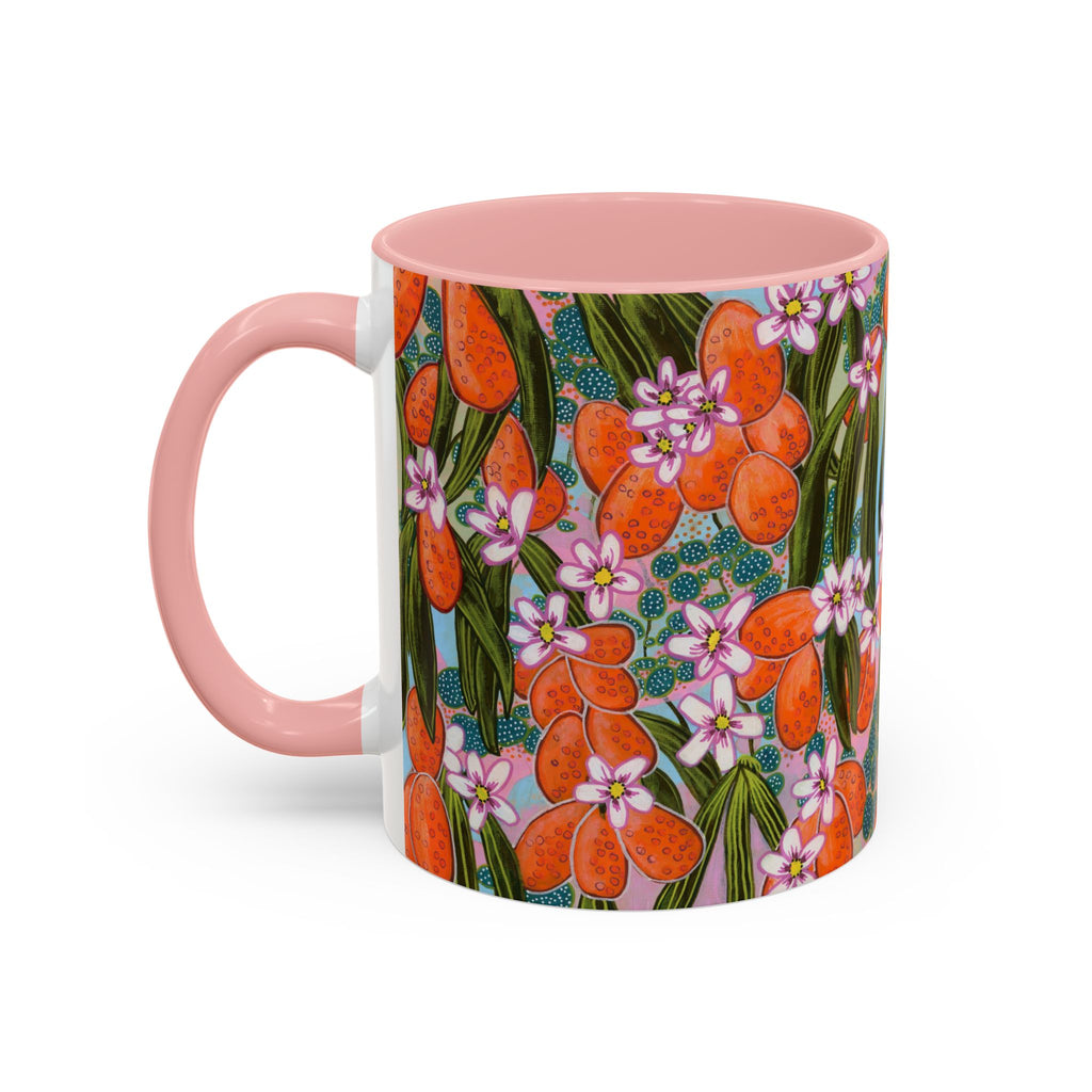 Orange Blossom Ceramic Mug - Original Abstract Botanical Art Print