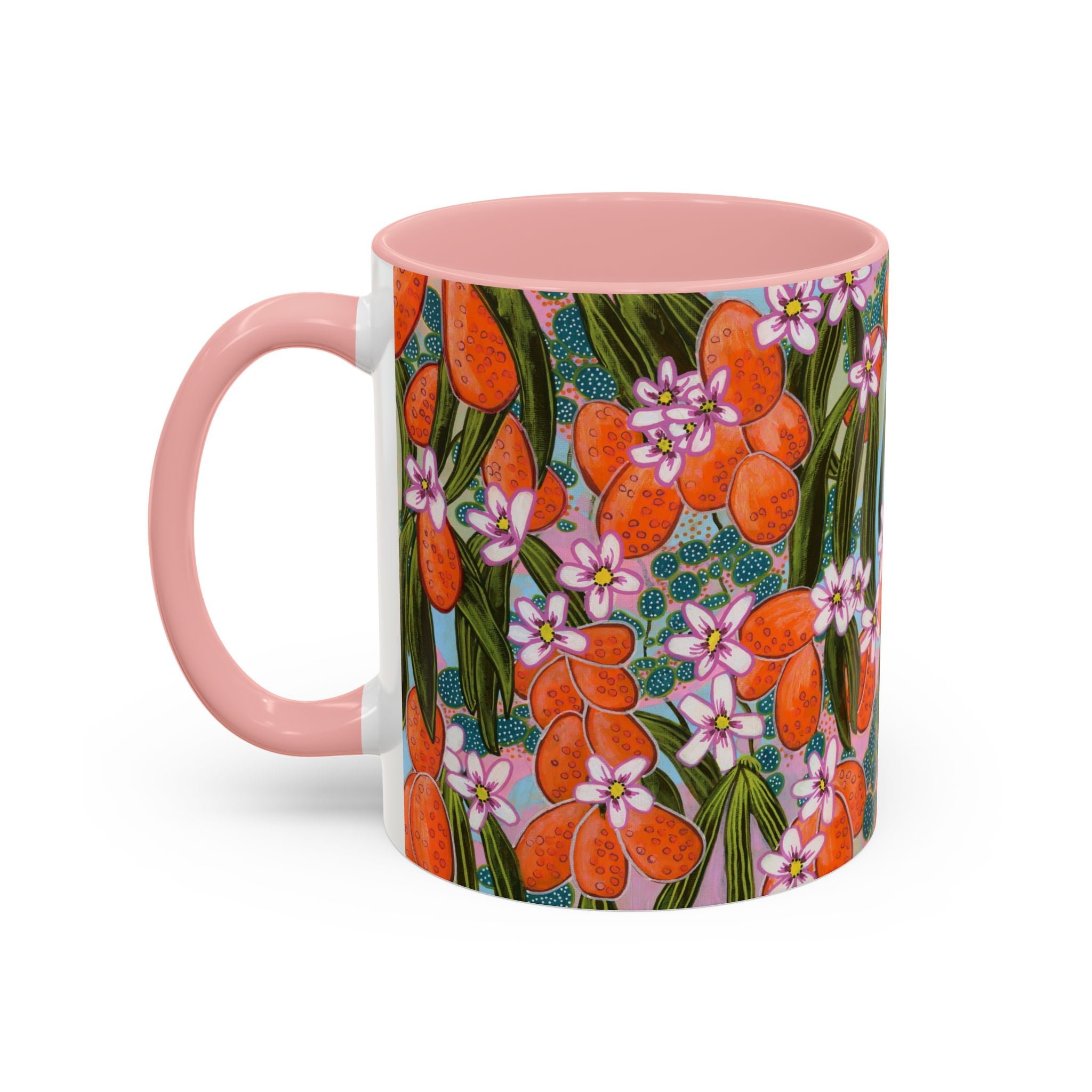 Orange Blossom Ceramic Mug - Original Abstract Botanical Art Print