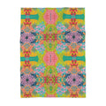 Summer Awakening Geometric Large Tea Towel - Original Botanical Kitchen Linen UK Made