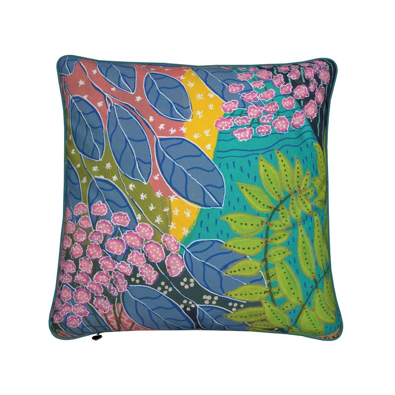 Summer Awakening Cushion Cover | Botanical Print | Cotton Linen | UK Made