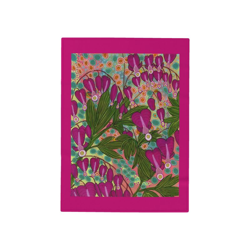 Bleeding Hearts Fleece Blanket Medium - Original Botanical Art Print UK