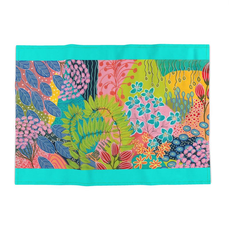 Summer Awakening Tea Towel | Botanical Kitchen Cotton Linen | UK Made