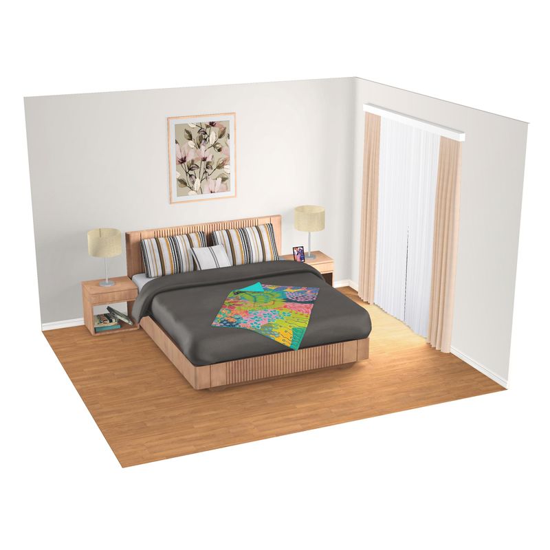 Blanket - Summer Awakening Abstract Art (Bright Turquoise)