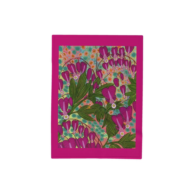 Bleeding Hearts Fleece Blanket Small - Original Botanical Art Print UK