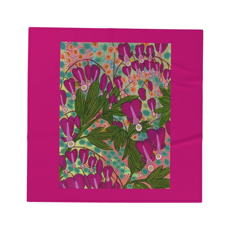 Bleeding Hearts Fleece Blanket Double - Original Botanical Art Print UK