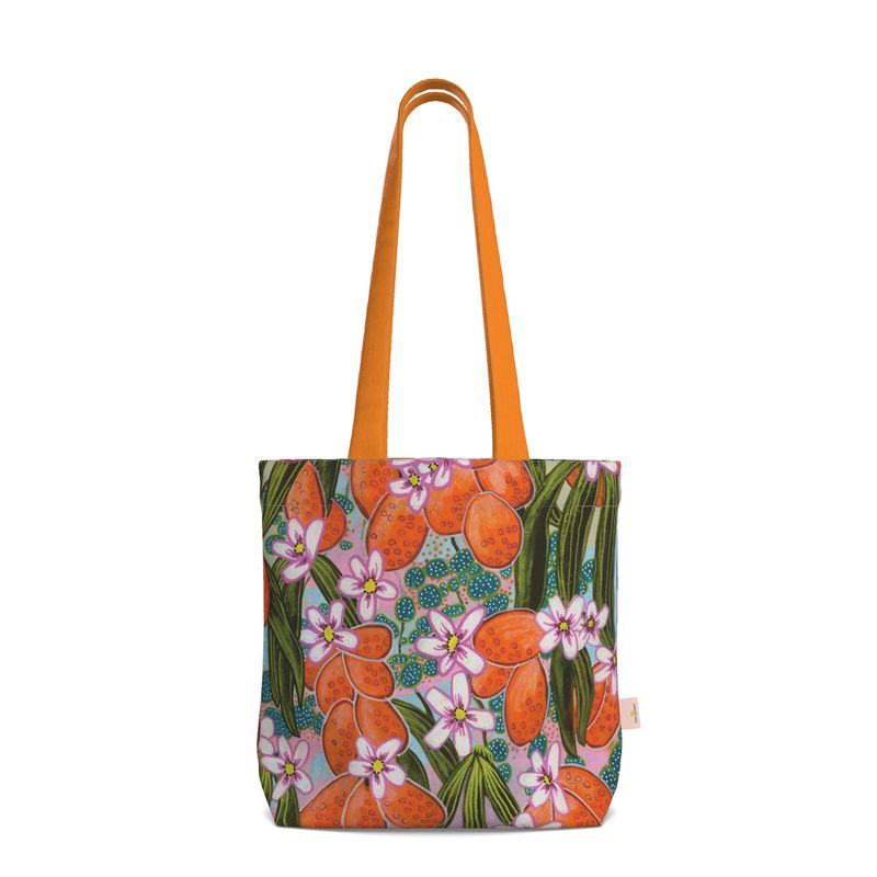 Orange Blossom Canvas Tote Bag - Original Botanical Art Print UK Made
