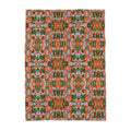 Orange Blossom Geometric Lage Tea Towel - Original Botanical Kitchen Linen UK Made
