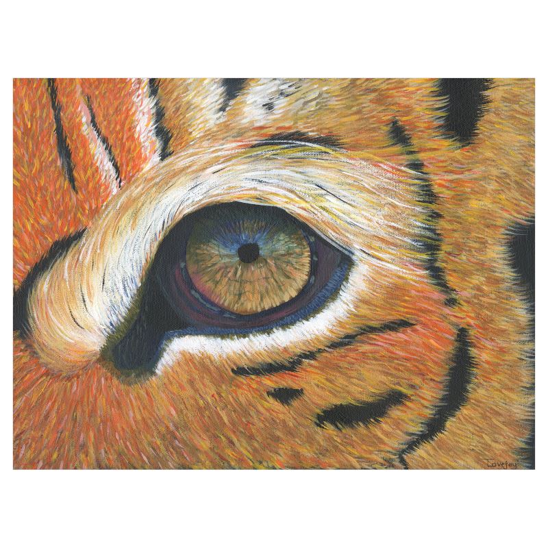 Tiger's Gaze Art Print | 40x30cm A3 Botanical Wildlife Wall Art | Museum Quality Fine Art Print
