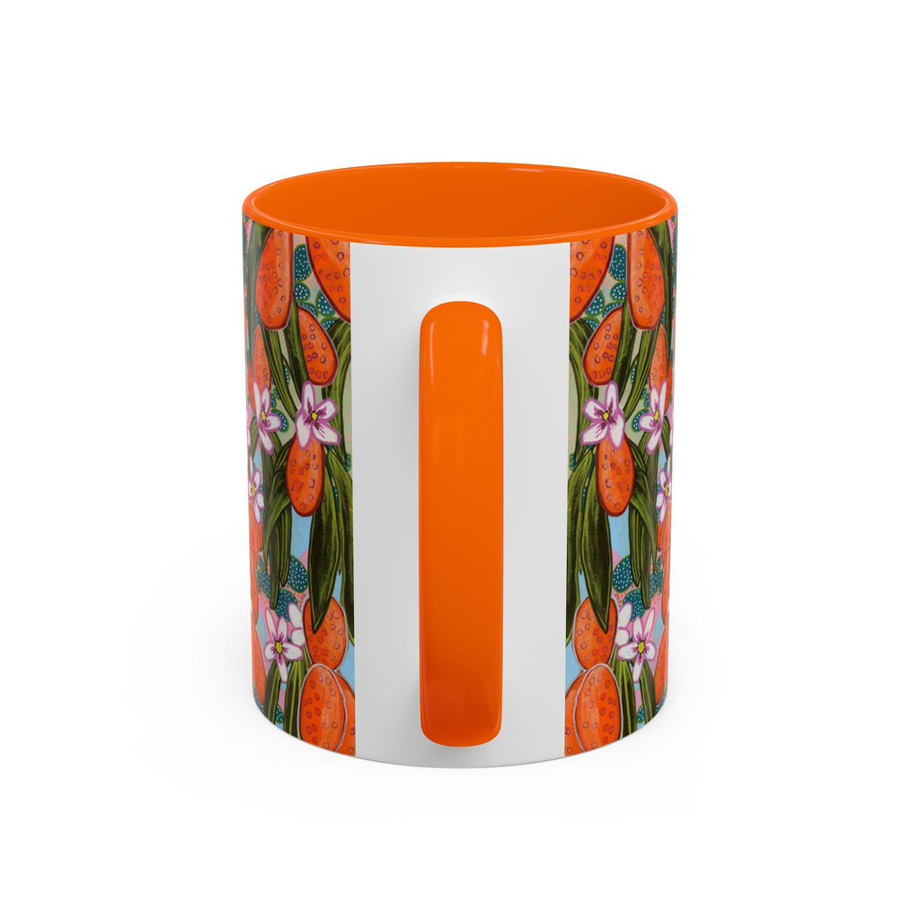 Orange Blossom Ceramic Mug - Original Abstract Botanical Art Print