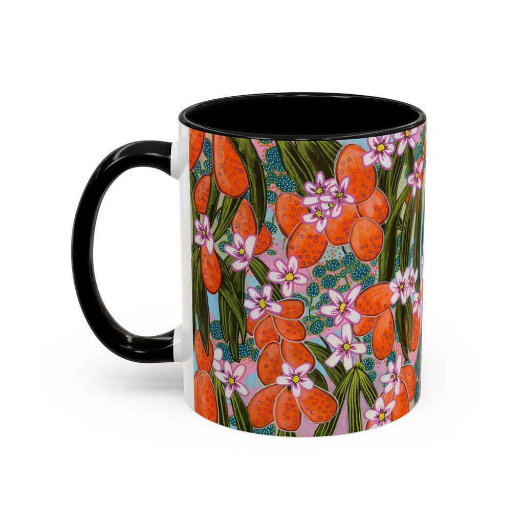 Orange Blossom Ceramic Mug - Original Abstract Botanical Art Print