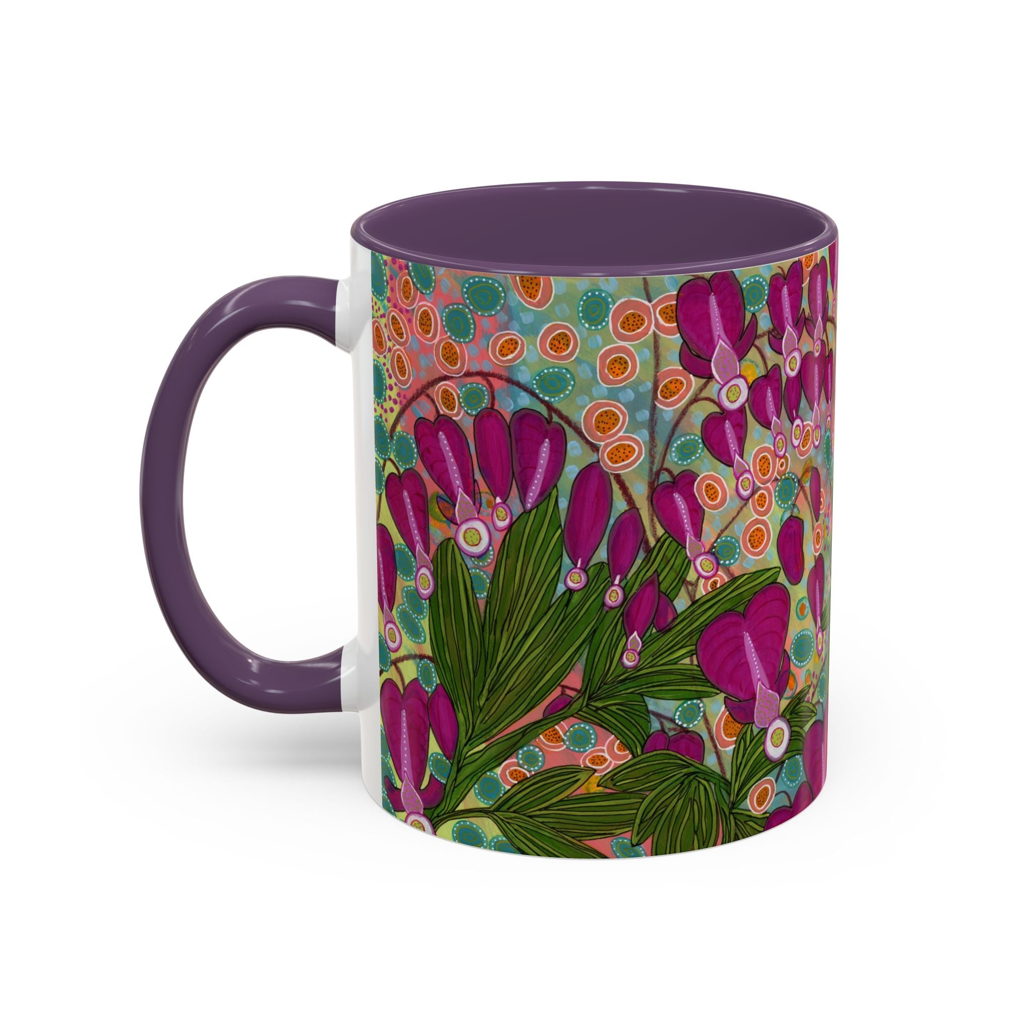 Bleeding Hearts Ceramic Mug - Original Botanical Abstract Art Print