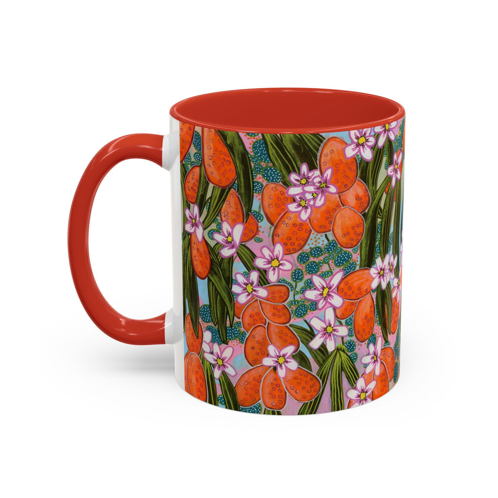 Orange Blossom Ceramic Mug - Original Abstract Botanical Art Print