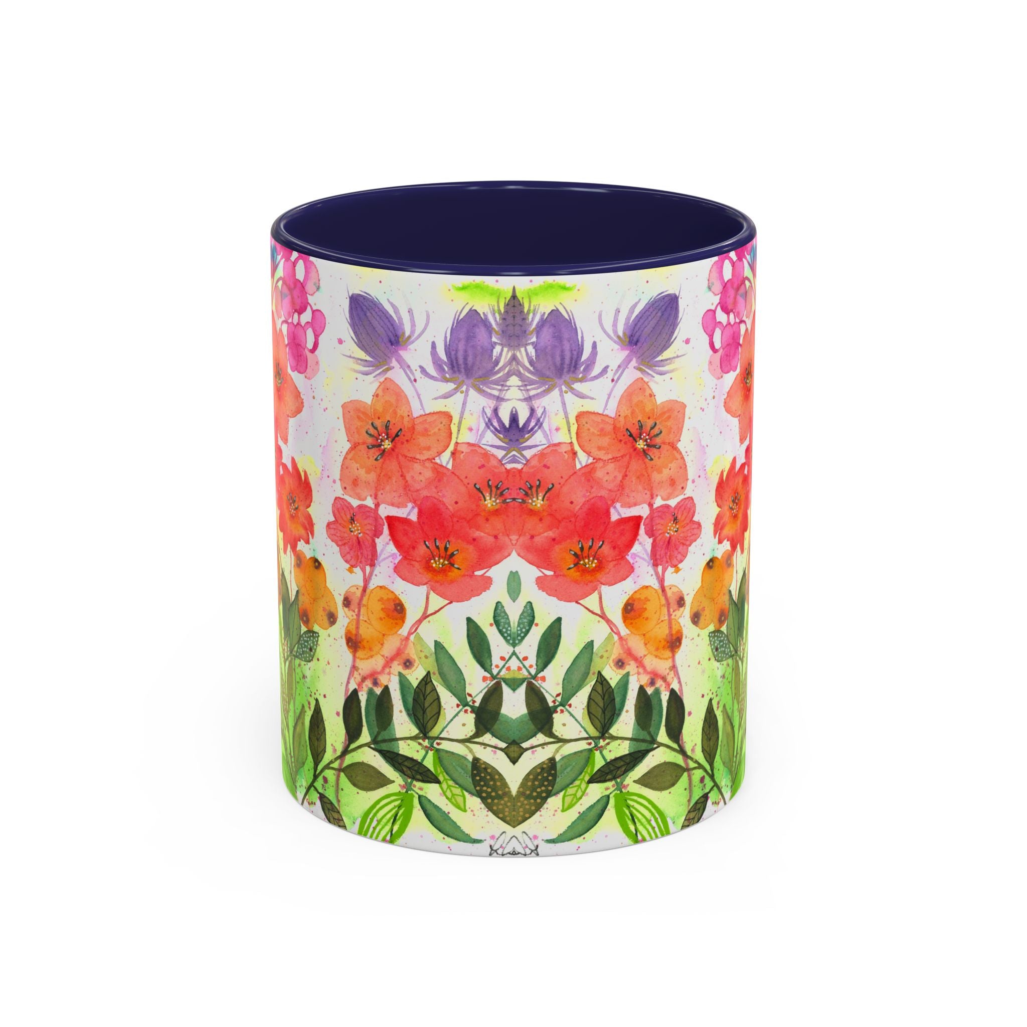 Summer Floral Coffee Mug, Watercolor Botanical Tea Cup, Bright Everyday Mug