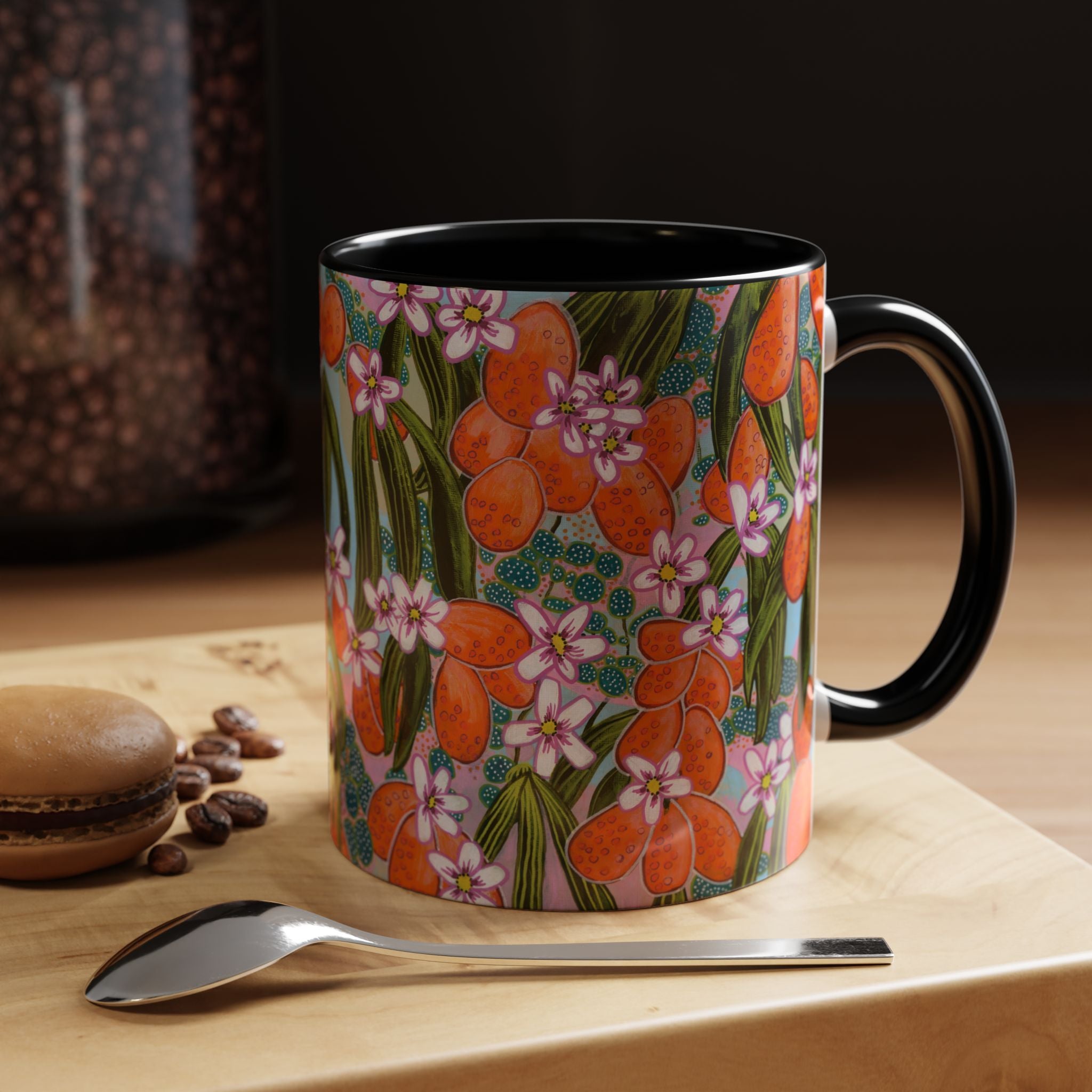 Orange Blossom Ceramic Mug - Original Abstract Botanical Art Print