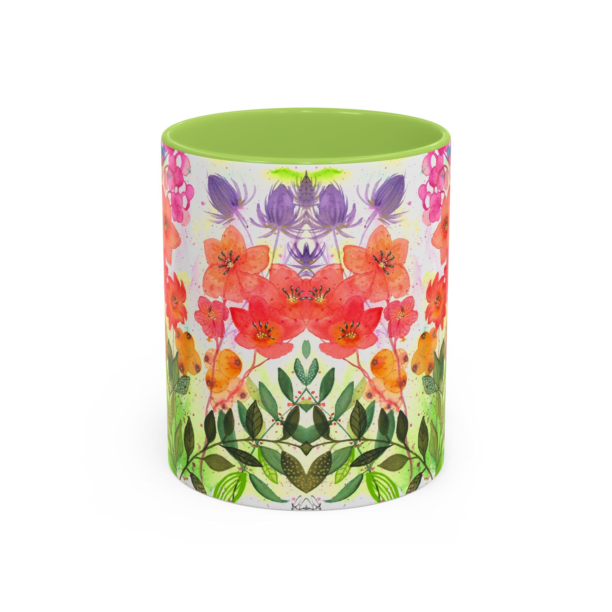 Summer Floral Coffee Mug, Watercolor Botanical Tea Cup, Bright Everyday Mug