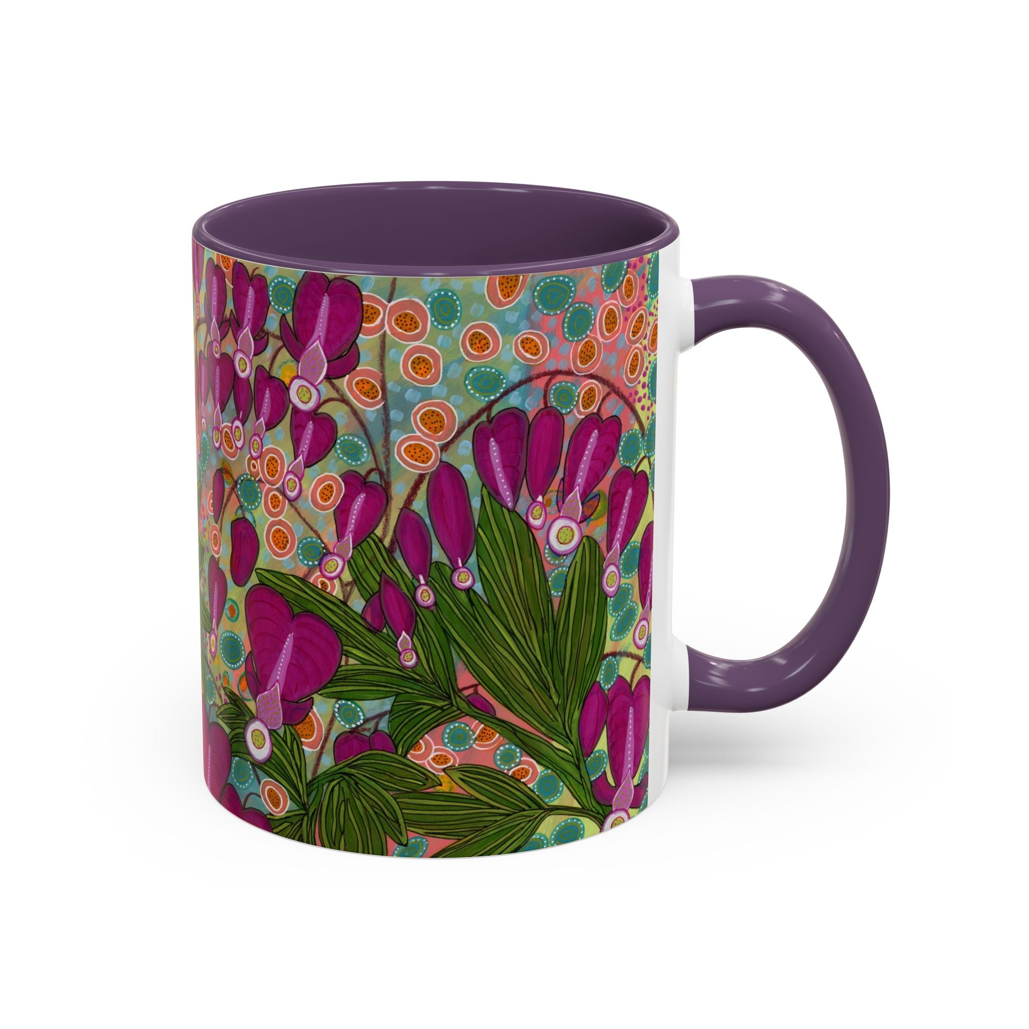 Bleeding Hearts Ceramic Mug - Original Botanical Abstract Art Print