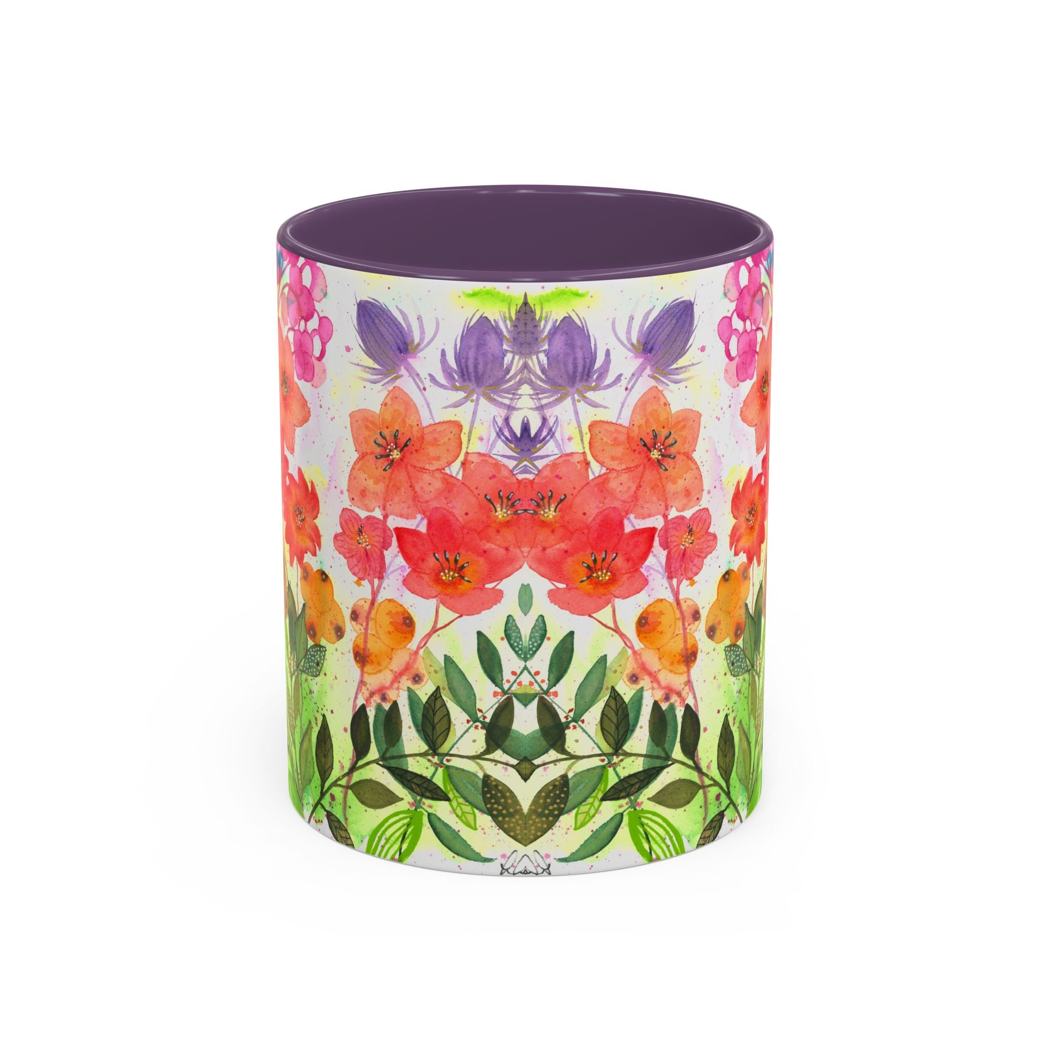 Summer Floral Coffee Mug, Watercolor Botanical Tea Cup, Bright Everyday Mug