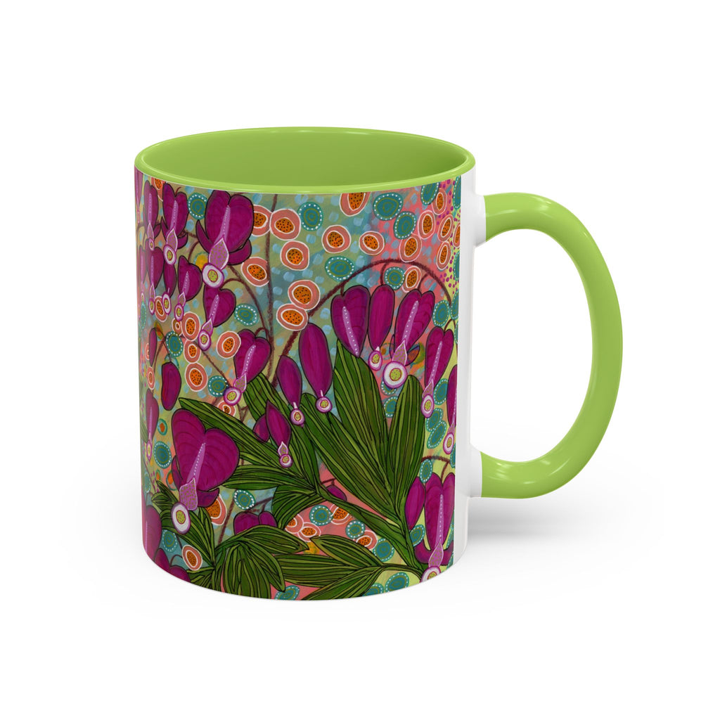 Bleeding Hearts Ceramic Mug - Original Botanical Abstract Art Print