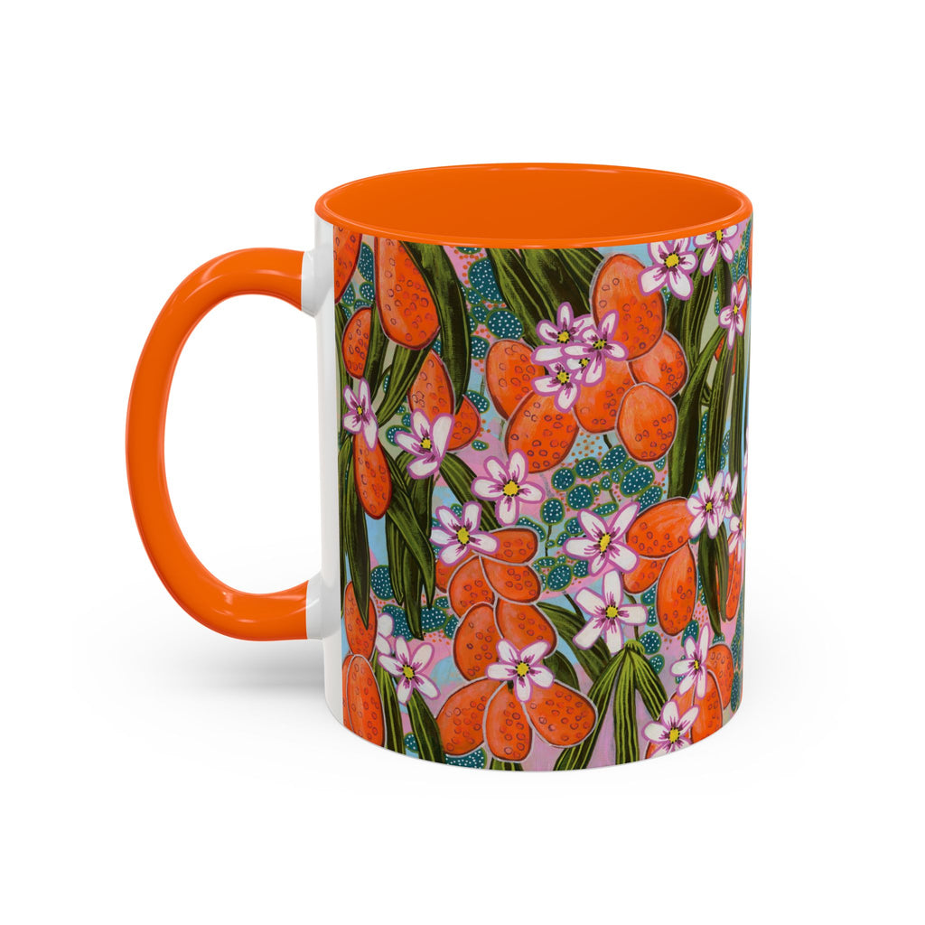 Orange Blossom Ceramic Mug - Original Abstract Botanical Art Print