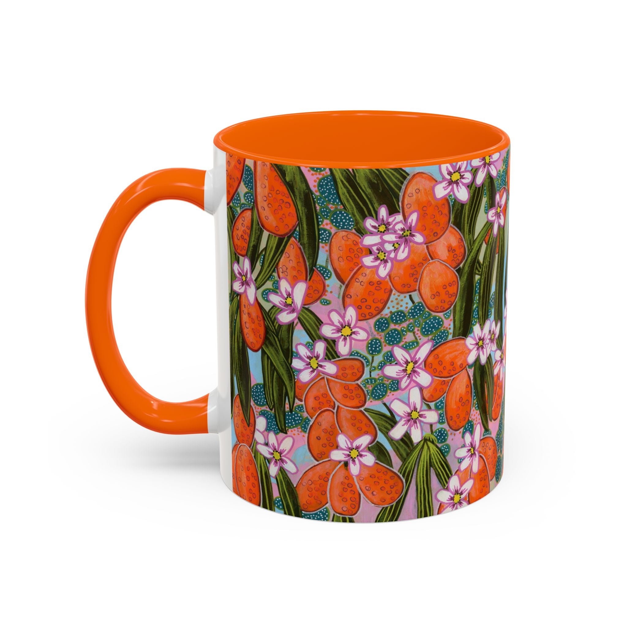 Orange Blossom Ceramic Mug - Original Abstract Botanical Art Print