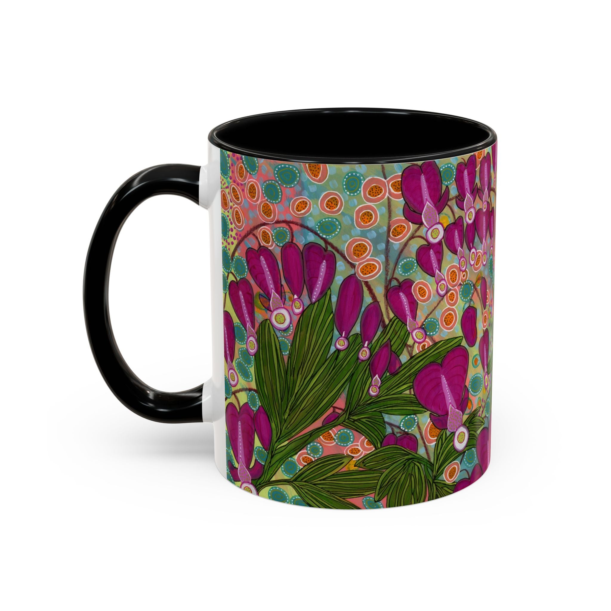 Bleeding Hearts Ceramic Mug - Original Botanical Abstract Art Print