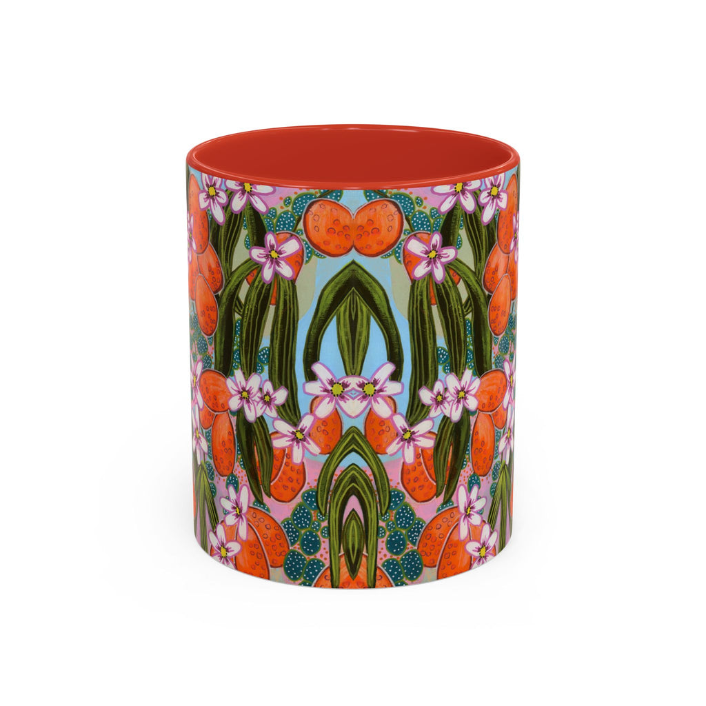 Orange Blossom Ceramic Mug - Original Abstract Botanical Art Print