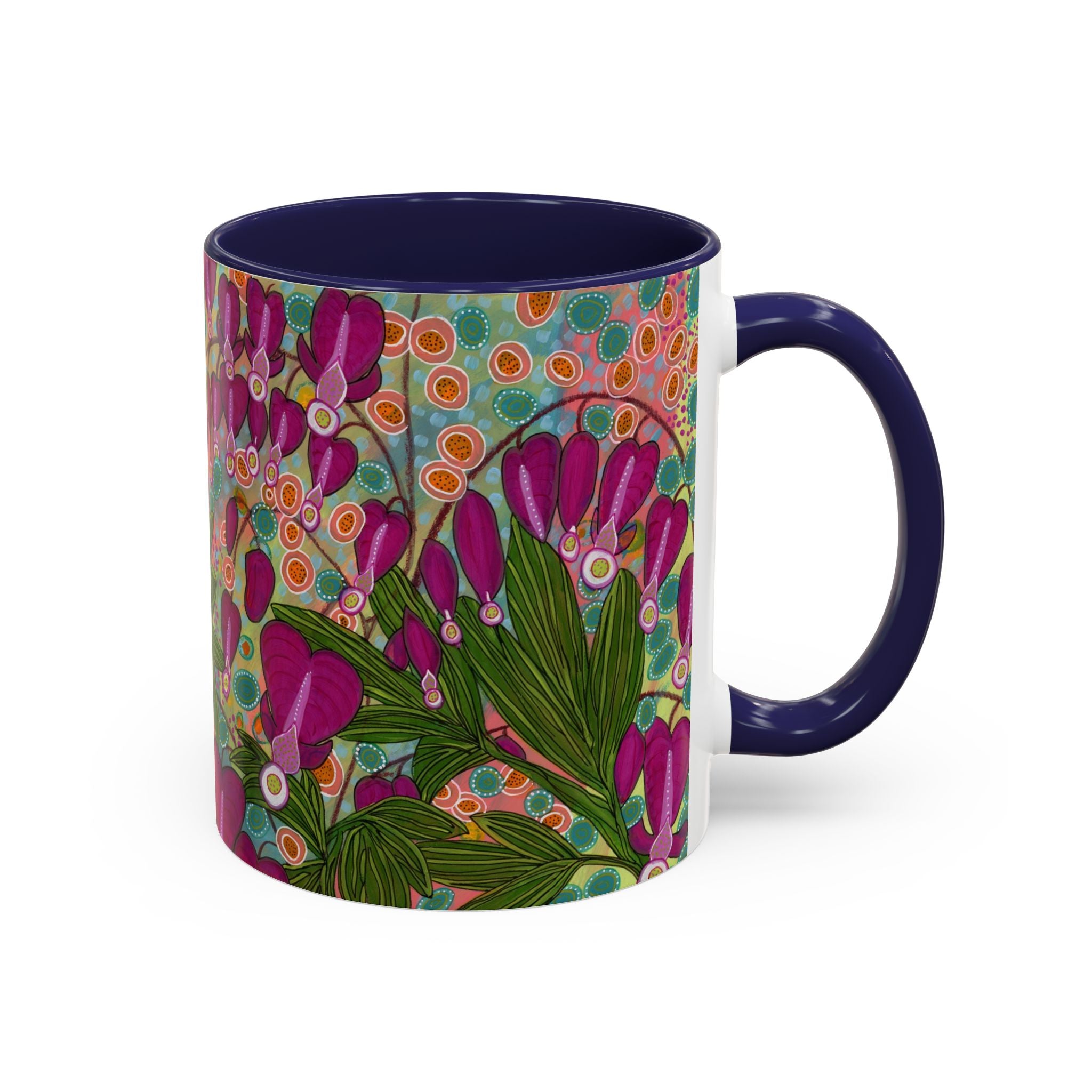Bleeding Hearts Ceramic Mug - Original Botanical Abstract Art Print