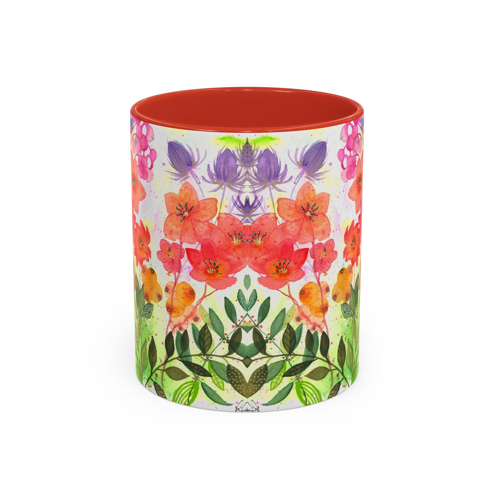 Summer Floral Coffee Mug, Watercolor Botanical Tea Cup, Bright Everyday Mug