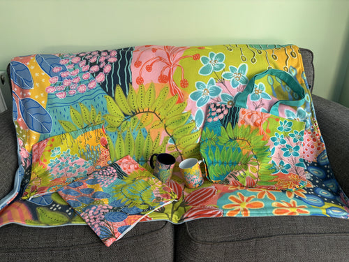 Blanket - Summer Awakening Abstract Art (Bright Turquoise)