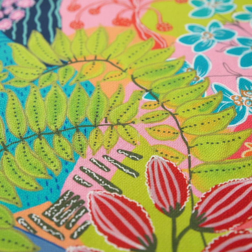 Summer Awakening Tea Towel | Botanical Kitchen Cotton Linen | UK Made