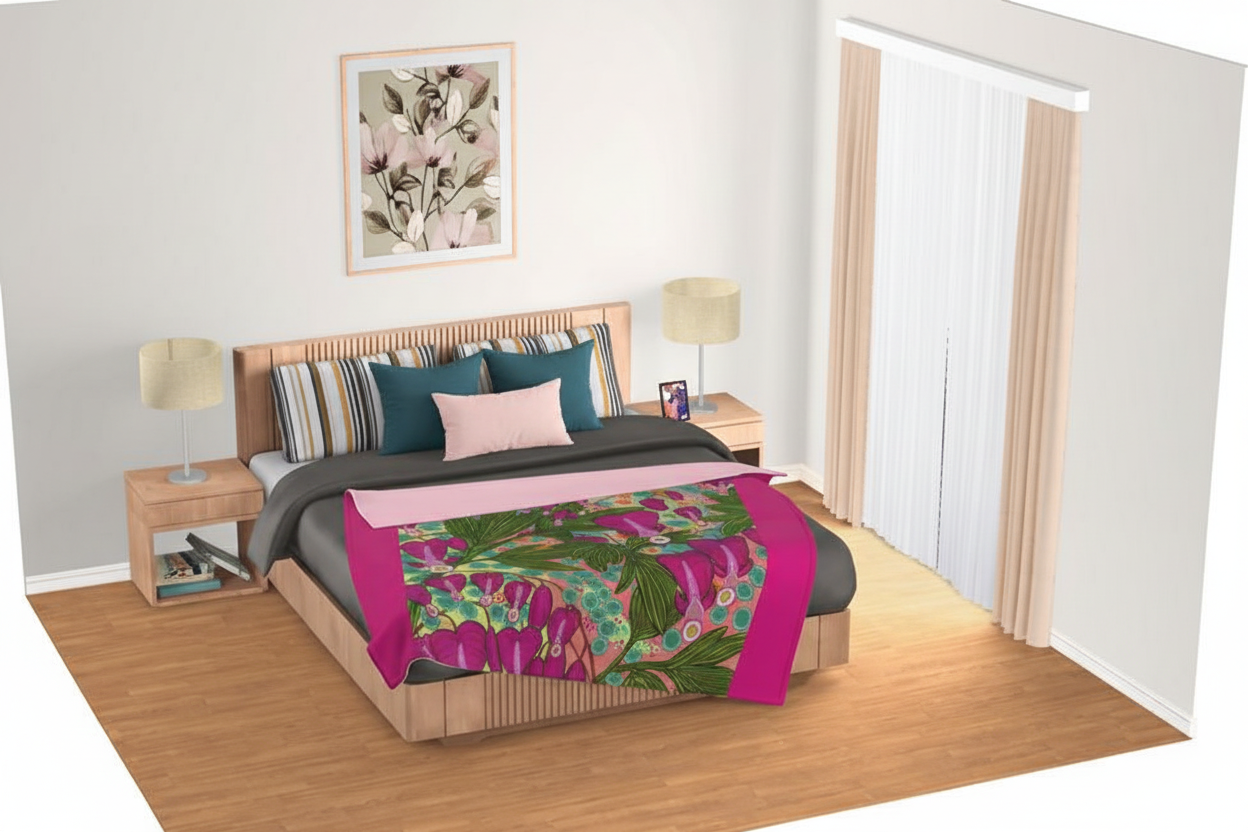 Double Luxurious Blanket - Bleeding Hearts Abstract Design