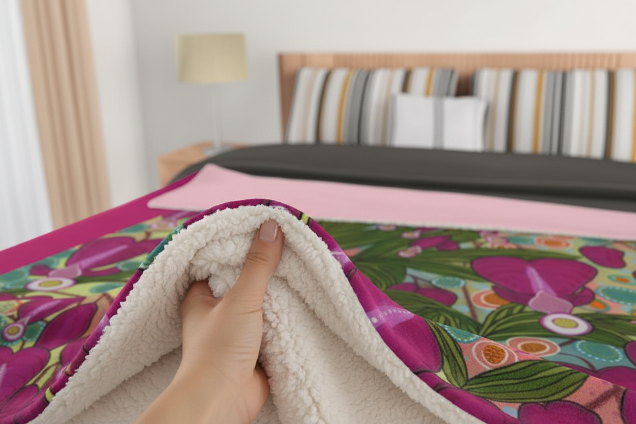 Double Luxurious Blanket - Bleeding Hearts Abstract Design