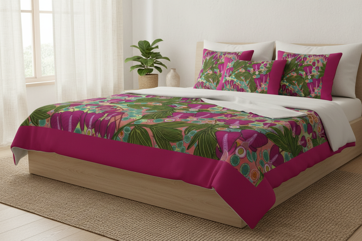 Double Luxurious Blanket - Bleeding Hearts Abstract Design