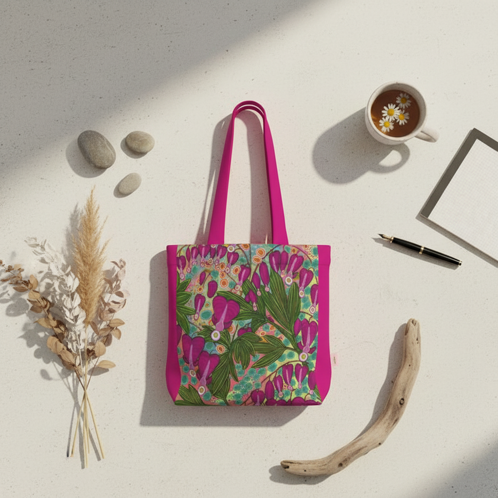 Everyday Tote Bag - Bleeding Hearts Floral Abstract Print