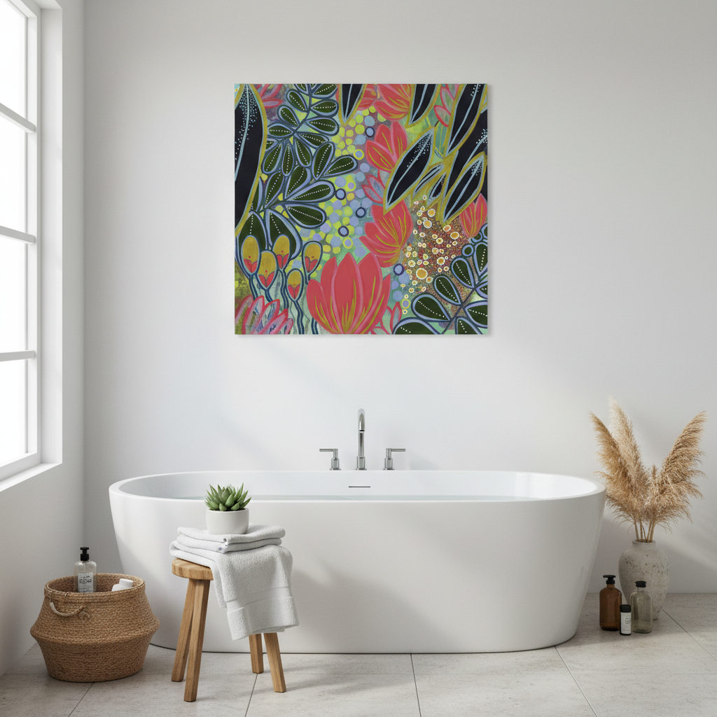 Electric Bloom Botanical Art Print | Large Format Wall Art | 60cm Fine Art Print