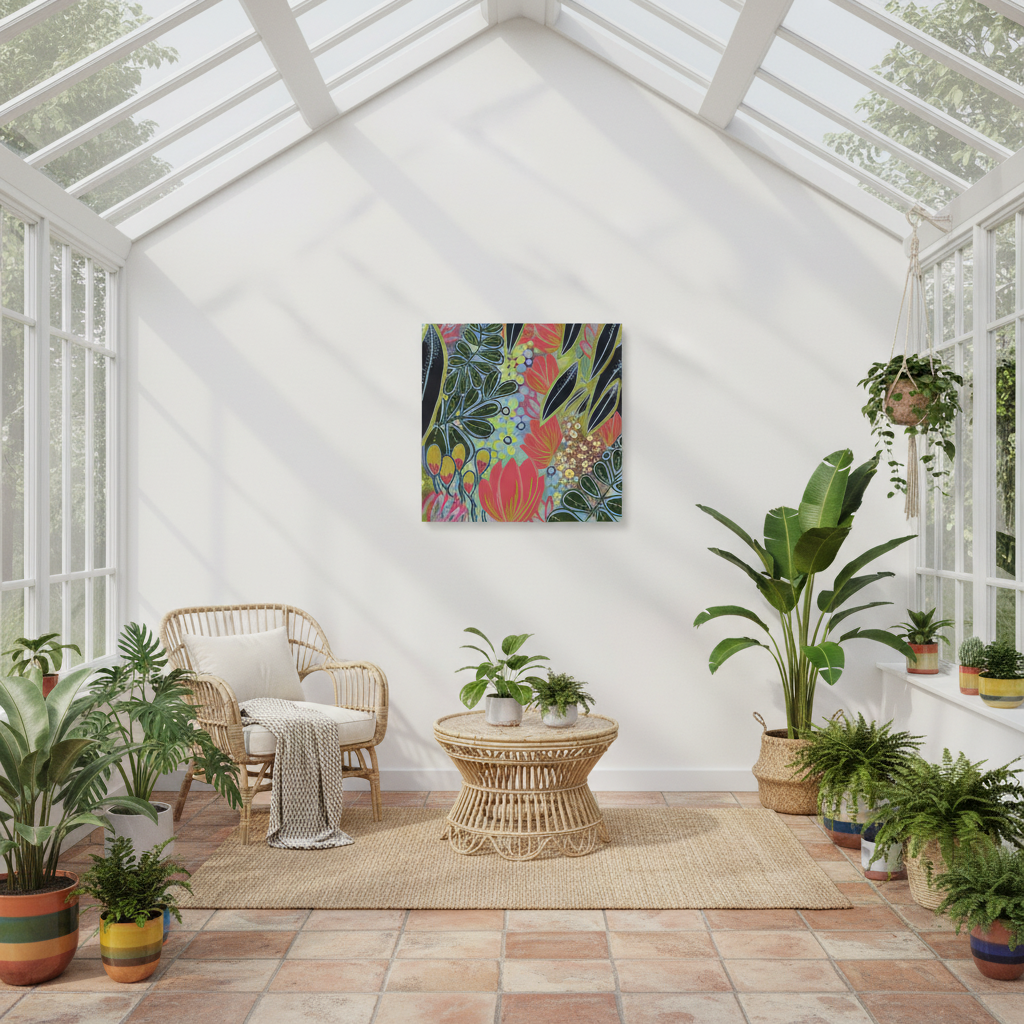 Electric Bloom Botanical Art Print | Large Format Wall Art | 60cm Fine Art Print